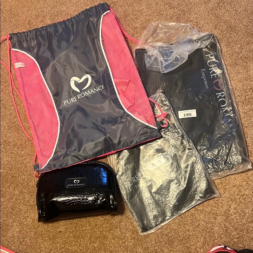 Pure Romance Pink and Gray Bag Set